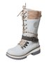 KNIT WOOL PANEL BUCKLE LACES Casual Hiking Boots