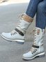 KNIT WOOL PANEL BUCKLE LACES Casual Hiking Boots