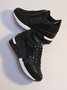 Leopard Gold Solid Color Cutout Mesh Casual Sneakers