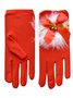 Christmas Red Feather Bell Christmas Gloves Holiday Party Matching Gloves Stretch Gloves