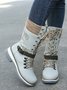 KNIT WOOL PANEL BUCKLE LACES Casual Hiking Boots