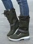 KNIT WOOL PANEL BUCKLE LACES Casual Hiking Boots