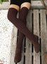 Vintage Warm Wool Stitching Wedge Over Knee Sock Boots