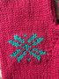 Christmas Botanical Red Knitted Gloves Holiday Party Matching Gloves Stretch Gloves