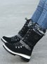 KNIT WOOL PANEL BUCKLE LACES Casual Hiking Boots