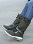 KNIT WOOL PANEL BUCKLE LACES Casual Hiking Boots