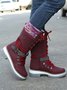 KNIT WOOL PANEL BUCKLE LACES Casual Hiking Boots