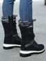 KNIT WOOL PANEL BUCKLE LACES Casual Hiking Boots