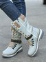 KNIT WOOL PANEL BUCKLE LACES Casual Hiking Boots