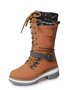 KNIT WOOL PANEL BUCKLE LACES Casual Hiking Boots