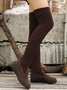 Vintage Warm Wool Stitching Wedge Over Knee Sock Boots