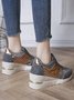 Leopard Gold Solid Color Cutout Mesh Casual Sneakers