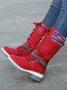 KNIT WOOL PANEL BUCKLE LACES Casual Hiking Boots