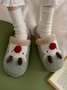 Christmas Elk Color Block Furry Slippers