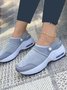 Breathable Mesh Panel Synthetic Leather Portable Sneakers