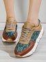 Abstract Pattern Patchwork Casual Sneakers