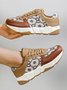 Abstract Pattern Patchwork Casual Sneakers