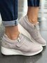 Rhinestone Casual Wedge Sneakers