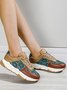 Abstract Pattern Patchwork Casual Sneakers