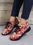 Christmas Santa Red Graphic Casual Sneakers