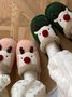 Christmas Elk Color Block Furry Slippers