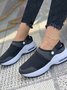 Breathable Mesh Panel Synthetic Leather Portable Sneakers