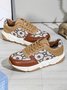 Abstract Pattern Patchwork Casual Sneakers