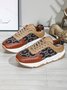 Abstract Pattern Patchwork Casual Sneakers