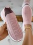 I Love U Pattern Slip On Knit Sneakers