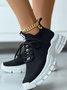 Letters Breathable Slip On Knit Sneakers