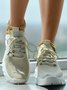 Letters Breathable Slip On Knit Sneakers