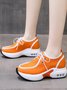 Split Joint Lace-Up Platform Air Cushioned Sneakers