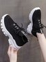 Letters Breathable Slip On Knit Sneakers