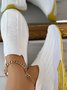 I Love U Pattern Slip On Knit Sneakers