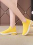 I Love U Pattern Slip On Knit Sneakers