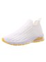 I Love U Pattern Slip On Knit Sneakers