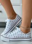 Rhinestone Lace-up Canvas Sneakers