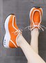 Split Joint Lace-Up Platform Air Cushioned Sneakers