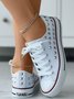 Rhinestone Lace-up Canvas Sneakers