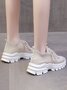 Letters Breathable Slip On Knit Sneakers