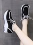 Split Joint Lace-Up Platform Air Cushioned Sneakers