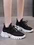 Letters Breathable Slip On Knit Sneakers