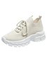 Letters Breathable Slip On Knit Sneakers