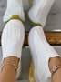 I Love U Pattern Slip On Knit Sneakers