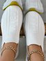 I Love U Pattern Slip On Knit Sneakers