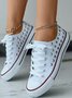 Rhinestone Lace-up Canvas Sneakers