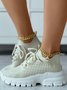 Letters Breathable Slip On Knit Sneakers