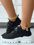 Letters Breathable Slip On Knit Sneakers