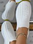I Love U Pattern Slip On Knit Sneakers