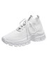 Letters Breathable Slip On Knit Sneakers
